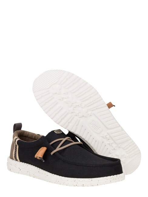 WALLY SUMMER LINEN Mocassini black/walnut - Scarpe Uomo