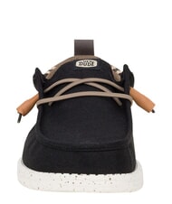 HEY DUDE WALLY SUMMER LINEN Mocassini black/walnut - Scarpe Uomo - 4