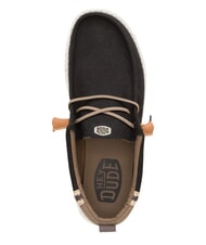 HEY DUDE WALLY SUMMER LINEN Mocassini black/walnut - Scarpe Uomo - 6