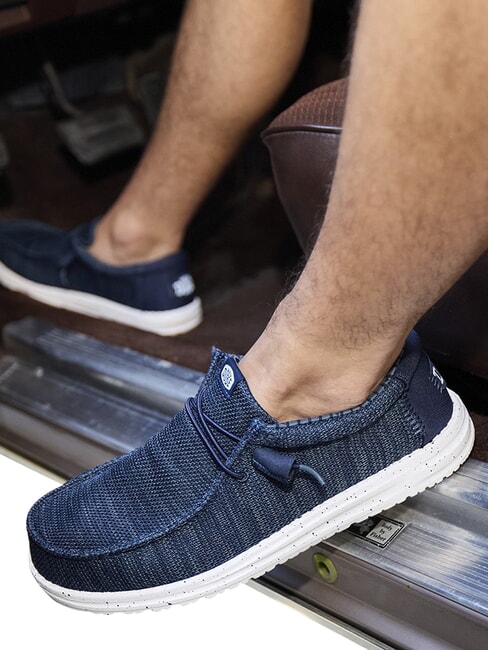 WALLY STRETCH SOX Mocassini in tessuto mesh navy - Scarpe Uomo