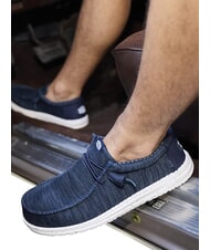 HEY DUDE WALLY STRETCH SOX Mocassini in tessuto mesh navy - Scarpe Uomo - 7