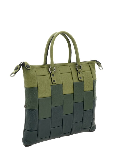G3 PLUS L Borsa shopping trasformabile, in pelle prezzemolo/olive green/abete - Borse Donna