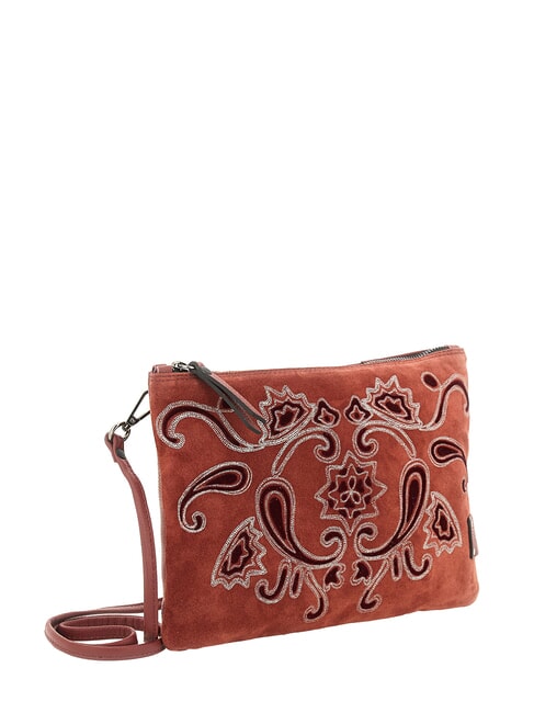 BEYONCE Pochette con tracolla, in pelle terracotta - Borse Donna