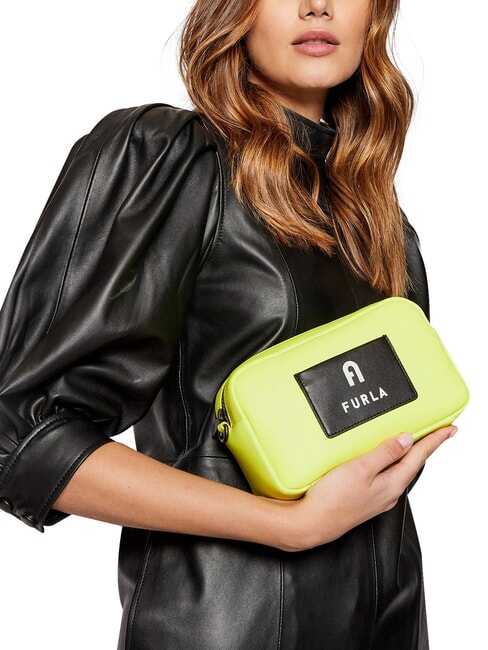 IRIS Borsa mini a mano, con tracolla giallo fluorescente+nero - Borse Donna