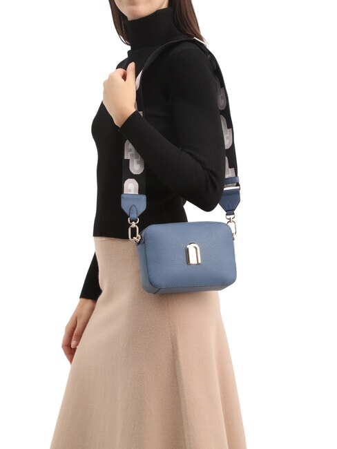 GARDENIA Borsa camera case in pelle stampa keria denim+toni ghiaccio - Borse Donna