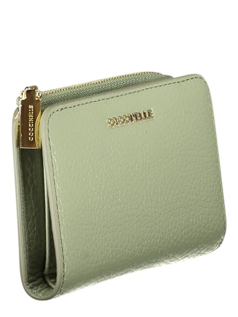 METALLIC SOFT Portafoglio piccolo in pelle greenery - Portafogli Donna