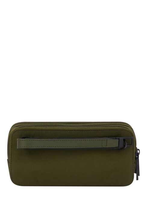 P16PLUS SPECIAL Astuccio a tre scomparti, misto pelle VERDE - Bustine & Necessaire