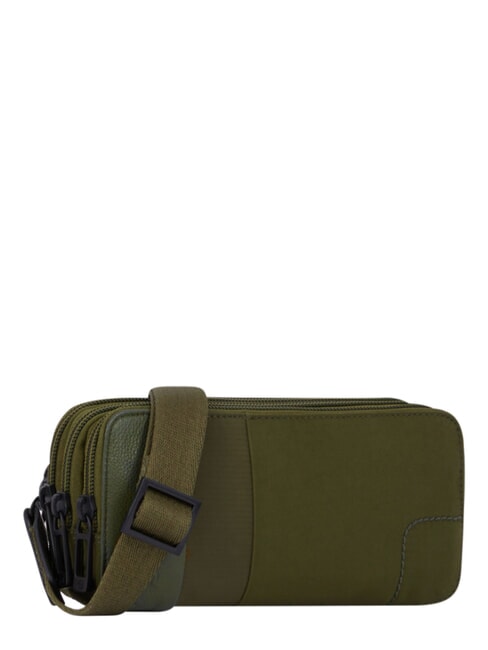 P16PLUS SPECIAL Astuccio a tre scomparti, misto pelle VERDE - Bustine & Necessaire