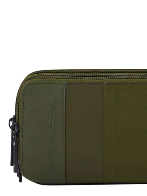 P16PLUS SPECIAL Astuccio a tre scomparti, misto pelle VERDE - Bustine & Necessaire