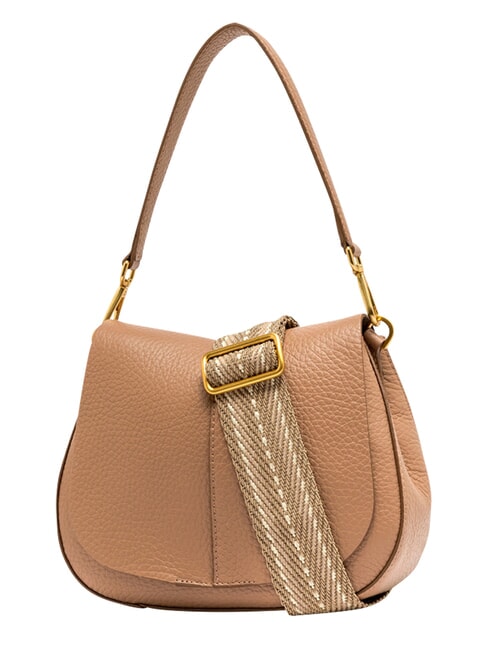 HELENA ROUND Borsa a spalla, con tracolla, in pelle clay - Borse Donna
