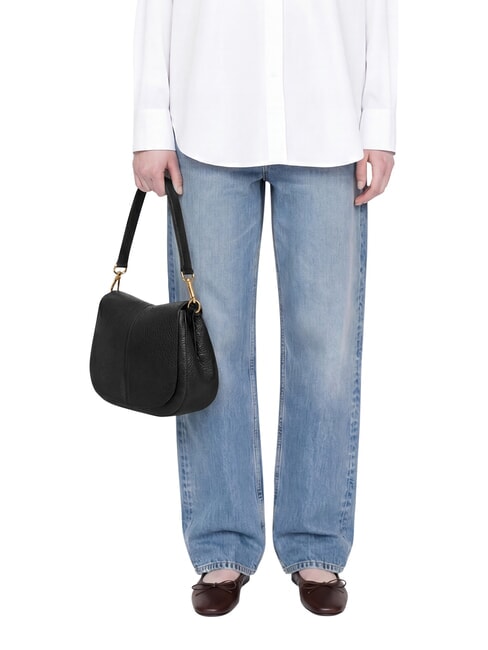 HELENA ROUND Borsa a spalla, con tracolla, in pelle Nero - Borse Donna