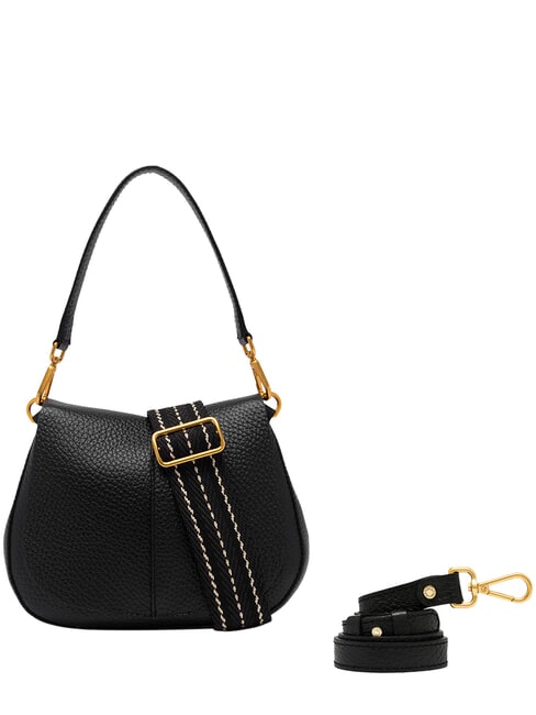 HELENA ROUND Borsa a spalla, con tracolla, in pelle Nero - Borse Donna