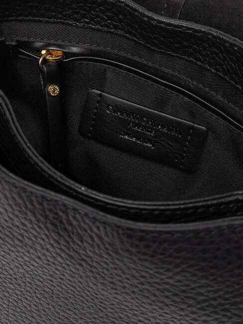 HELENA ROUND Borsa a spalla, con tracolla, in pelle Nero - Borse Donna