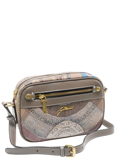 PLANETARIUM Borsa a tracolla con tasca wild watercolor/ dk taupe - Borse Donna