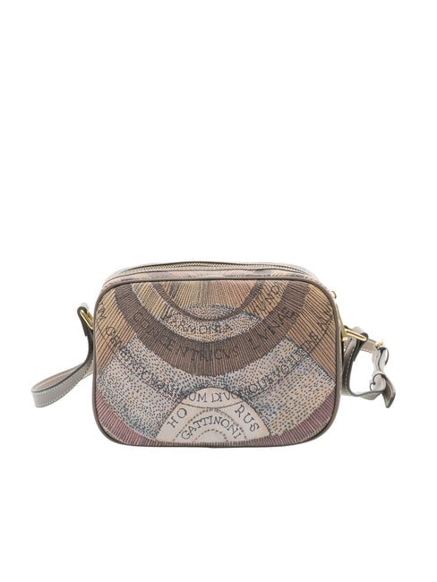 PLANETARIUM Borsa a tracolla con tasca wild watercolor/ dk taupe - Borse Donna