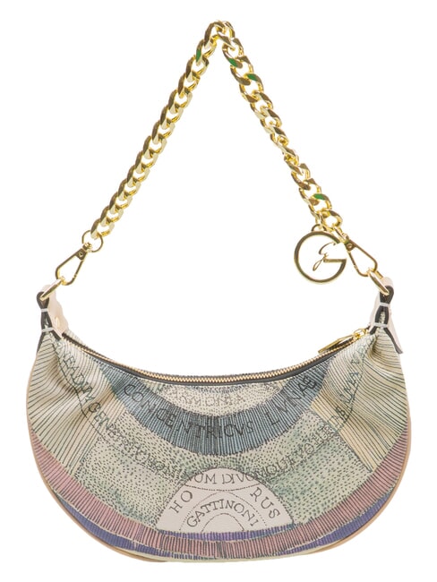 PLANETARIUM Borsa hobo mezzaluna con tracolla watercolor/beige - Borse Donna