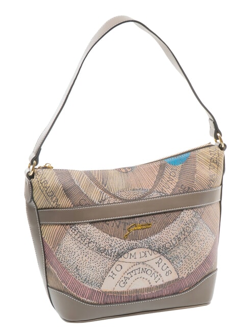 PLANETARIUM Borsa a spalla wild watercolor/ dk taupe - Borse Donna