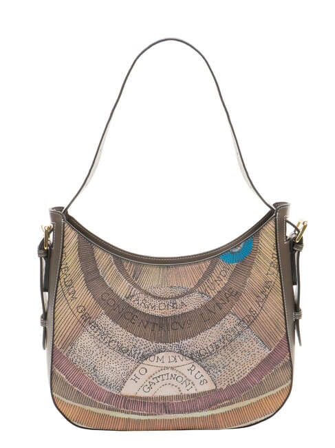 PLANETARIUM Borsa a spalla wild watercolor/ dk taupe - Borse Donna