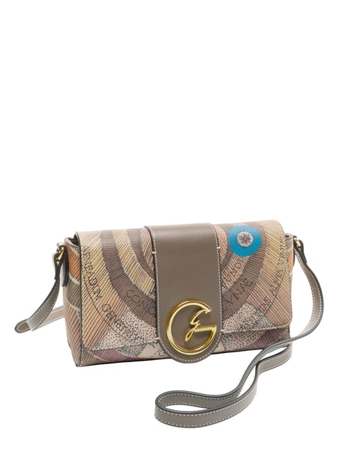 PLANETARIUM Borsa a tracolla con flap wild watercolor/ dk taupe - Borse Donna