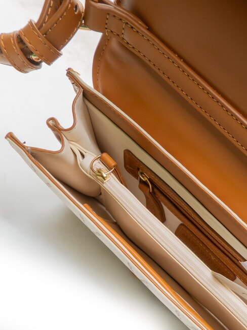 LADY RE Borsa a spalla, doppia portabilit&agrave; bianco/cuoio - Borse Donna