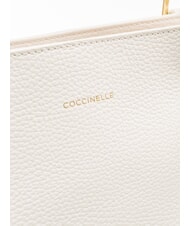 COCCINELLE MALORY  Shopper a spalla, in pelle blanco - Borse Donna - 3