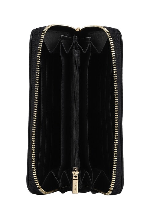 RIBBON Portafoglio grande zip around NERO - Portafogli Donna