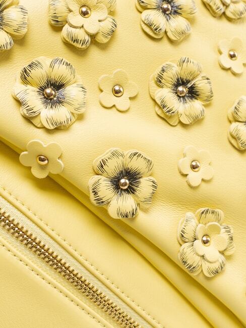 SOFIA Zaino in pelle con fiorellini giallo - Borse Donna