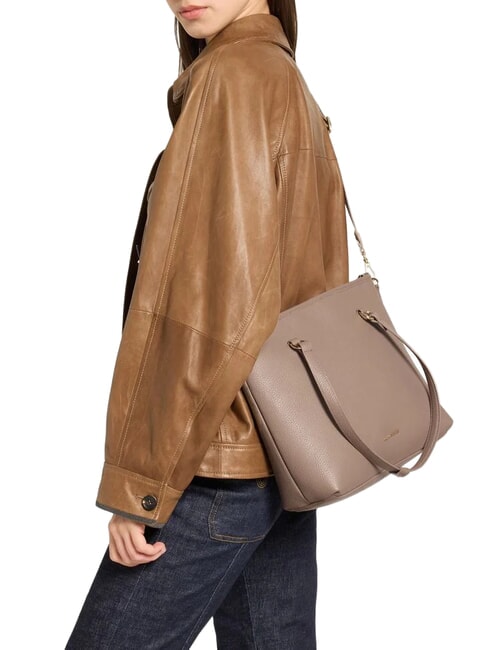 MARINA Shopping Bag in pelle warm taupe - Borse Donna