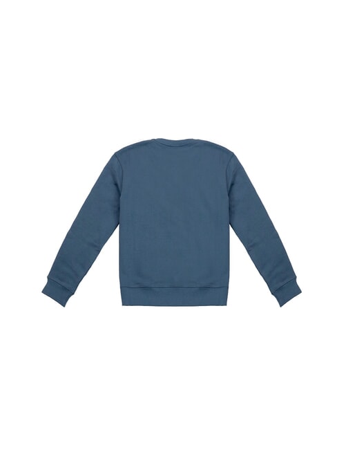 ROUND LOGO Felpa girocollo in cotone dark denim - Felpe Uomo