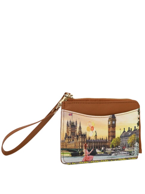 YESBAG Portacarte piatto con zip e polsierina yellow flower - Portafogli Donna