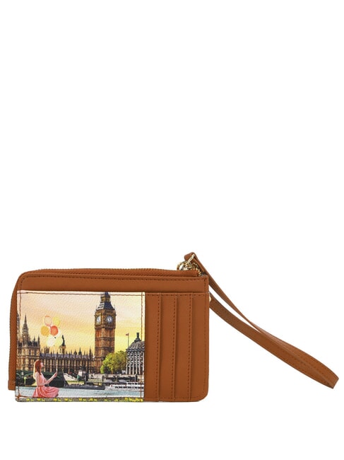 YESBAG Portacarte piatto con zip e polsierina yellow flower - Portafogli Donna