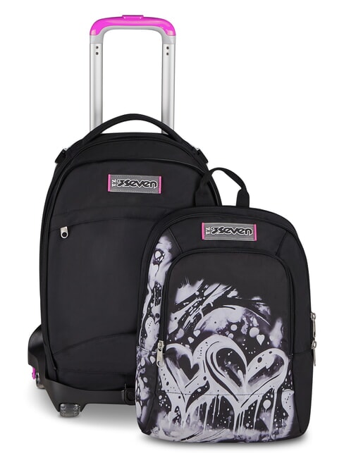 PLUMPY LINE GIRL Zaino trolley sdoppiabile Nero - Zaini con carrello