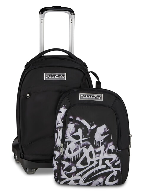 PLUMPY LINE BOY Zaino sdoppiabile con carrello Nero - Zaini con carrello