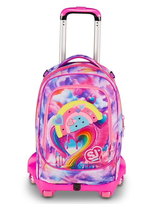JOYFUL PINS GIRL Zaino Trolley 3 in 1 fuxiafluo - Zaini con carrello