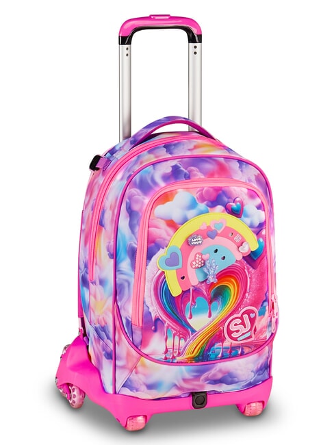 JOYFUL PINS GIRL Zaino Trolley 3 in 1 fuxiafluo - Zaini con carrello