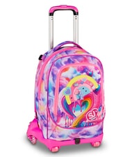SJGANG JOYFUL PINS GIRL Zaino Trolley 3 in 1 fuxiafluo - Zaini con carrello - 3