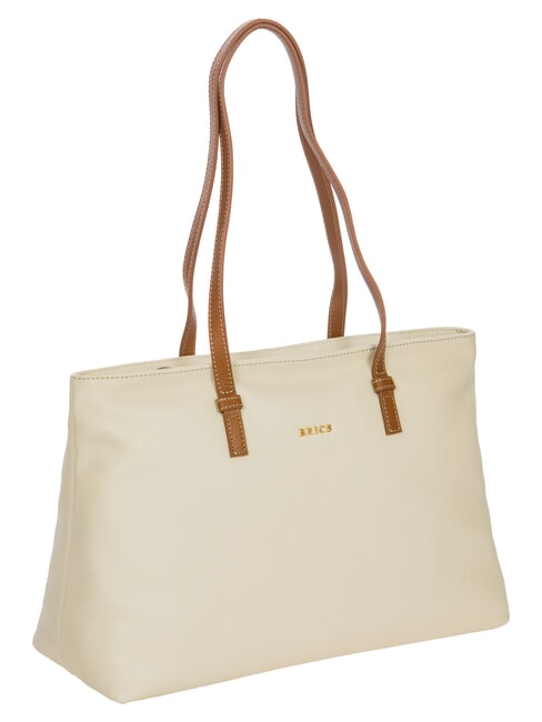 CREMONA S Borsa shopping in pelle, a spalla PANNA - Borse Donna