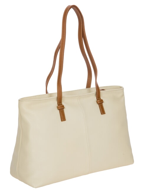 CREMONA S Borsa shopping in pelle, a spalla PANNA - Borse Donna
