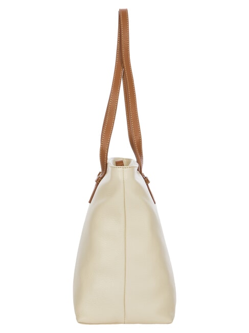 CREMONA S Borsa shopping in pelle, a spalla PANNA - Borse Donna