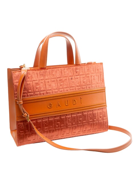 ADA VELUR L Borsa a mano con inserti in velluto arancio - Borse Donna