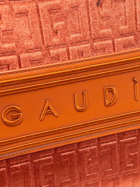 ADA VELUR L Borsa a mano con inserti in velluto arancio - Borse Donna