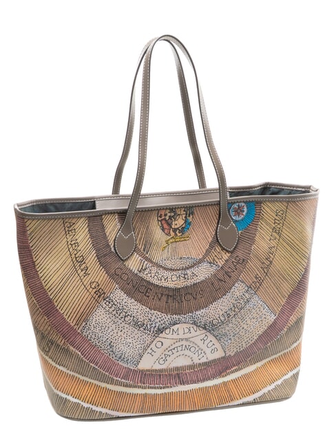 PLANETARIUM Borsa shopping grande wild watercolor/ dk taupe - Borse Donna