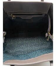 GATTINONI PLANETARIUM Borsa shopping grande wild watercolor/ dk taupe - Borse Donna - 5