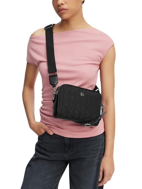 QUILTED NYLON Borsa mini a spalla, con tracolla na black - Borse Donna