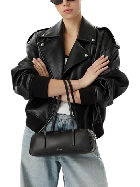 FOIL LOGO Borsa a bauletto, a spalla black/toasted coconut - Borse Donna