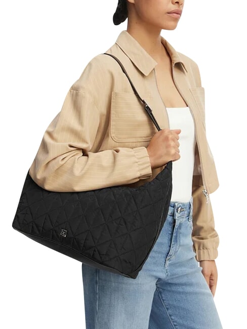QUILTED NYLON Borsa a spalla na black - Borse Donna