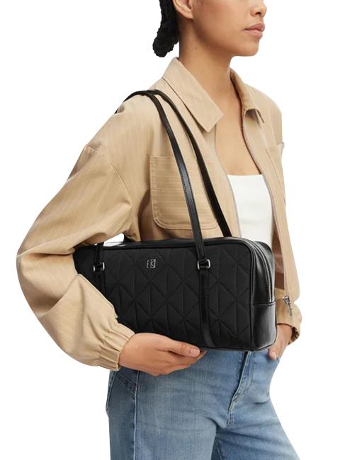 QUILTED NYLON L Borsa a spalla na black - Borse Donna