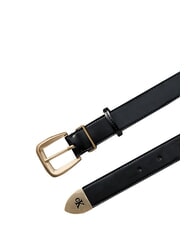 CALVIN KLEIN HW END TIP Cintura in pelle black / antique light gold - Cinture - 3