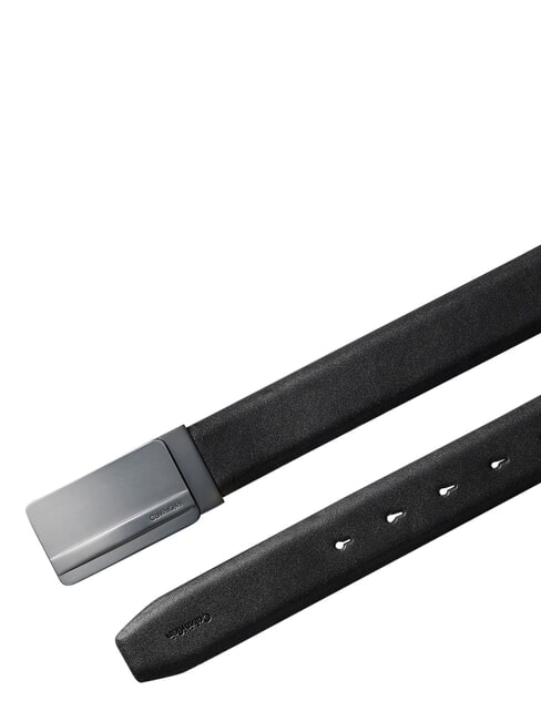 METAL LOGO Cintura in pelle black / matte gunmetal - Cinture