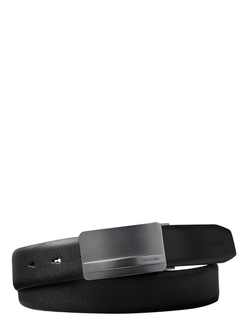 METAL LOGO Cintura in pelle black / matte gunmetal - Cinture